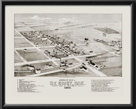 De Smet SD 1883 | Vintage City Maps - Restored Bird's Eye Views