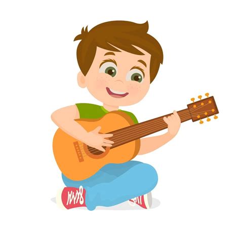 niño tocando la guitarra 1966882 Vector en Vecteezy