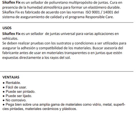 Sellador Sikaflex Fix Multiproposito Tu Ferreteria Marina E