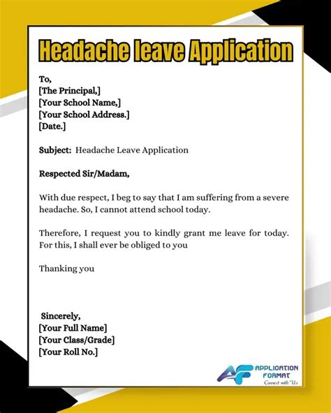 How To Write Headache Leave Application Quick Fast