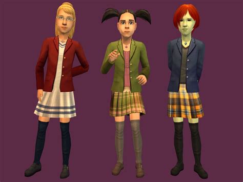 Mod The Sims - More casual "school uniforms" - default replacement H M ...