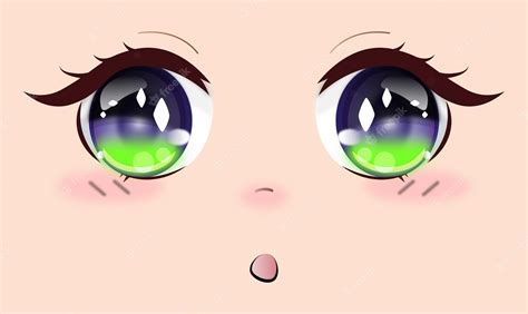 Premium Vector | Cute anime girls eyes. Manga face expressions. Vector ...