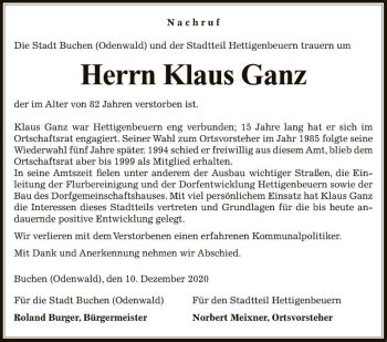 Traueranzeigen Von Klaus Ganz Trauerportal Ihrer Tageszeitung