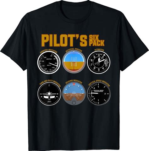 Pilot S Six Pack T Shirt Flight Instruments Aviation Shirt