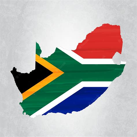 Premium Vector South Africa Map With Flag