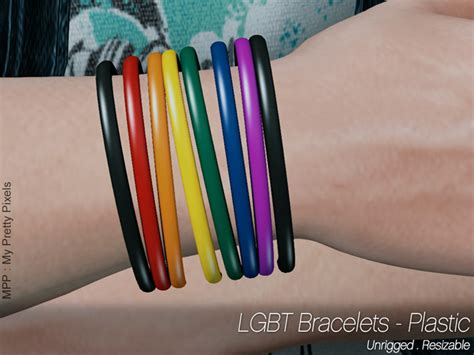 Second Life Marketplace Mpp Mesh Lgbt Jewels Plastic Bracelets