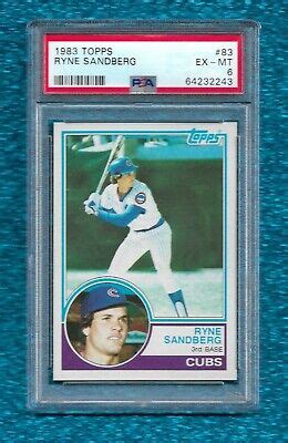 Topps Ryne Sandberg Psa Ex Mint Rookie Rc Hof Chicago Cubs