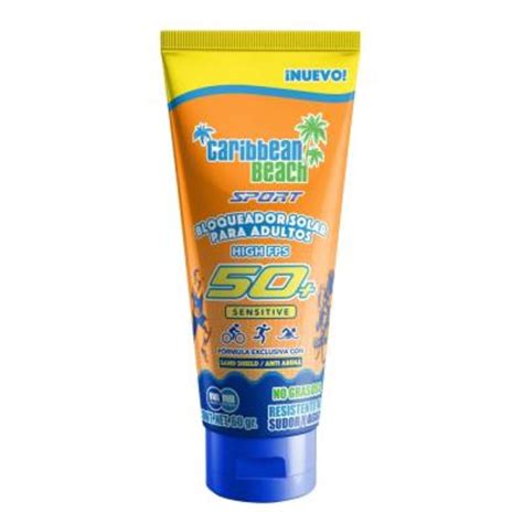 Bloqueador Solar Caribbean Beach Sport High Fps 50 Para Adultos 60 G