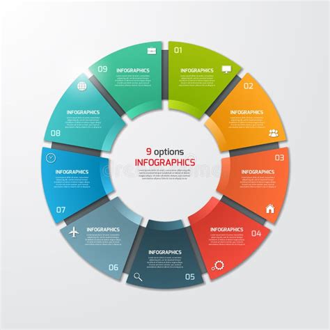 Infographic Schablone Des Kreisdiagramm Kreises Mit Wahlen Vektor