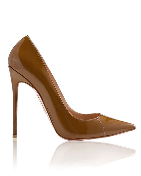 Shoes Paris Tan Patent Leather Pointy Toe Heels 5