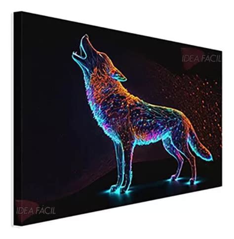 Cuadro Lobo Elegante Canvas Grueso X Cm Env O Gratis