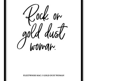 Gold Dust Woman Fleetwood Mac Wall Art Print Lyrics S Etsy Uk