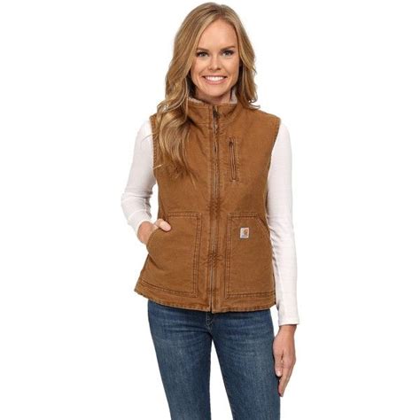 Carhartt Sandstone Mock Neck Vest Carhartt Brown Womens Vest Brown Vest Women Clothes