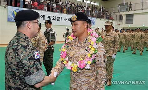 곽종근 특전사령관 파병 부대장 격려 연합뉴스