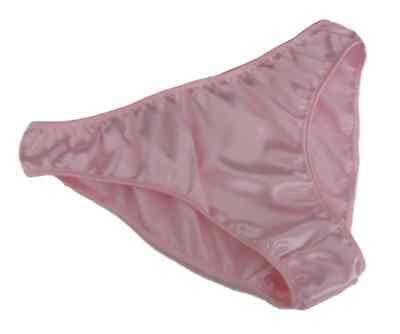 Pink Shiny Satin Panties Low Rise Bikini Briefs Plain Simple Made In