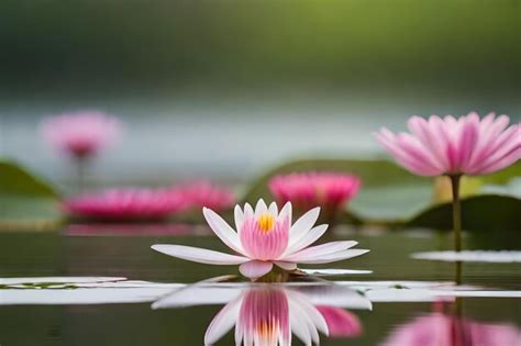 Premium Photo | A pink lotus flower in the water