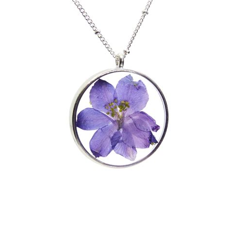 Amazon Violet Flower Necklace Real Pressed Flower Necklace Birth