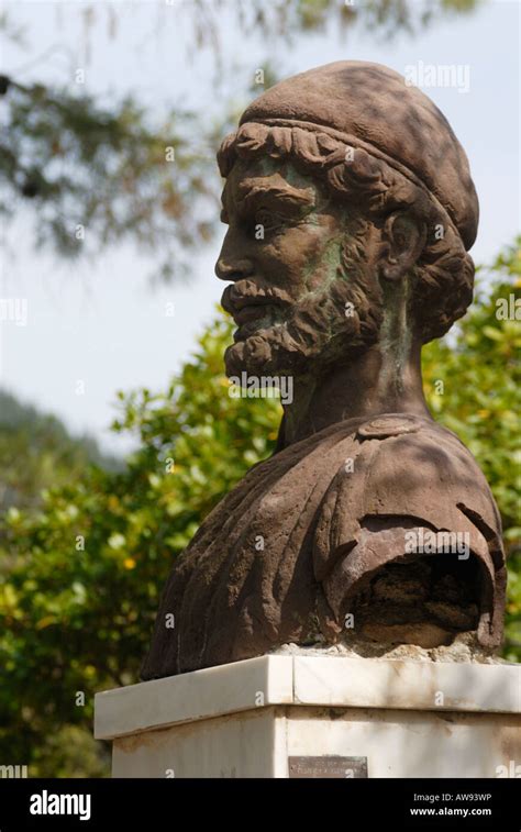 Odysseus Bust Stavros Village Ithaki Greece Stock Photo Alamy