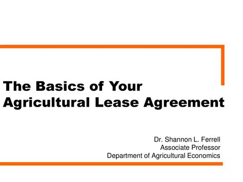 Agricultural Lease Agreement Ppt Download