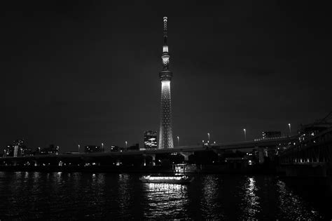 Fond D Cran Japon Monochrome Ville Paysage Urbain Nuit