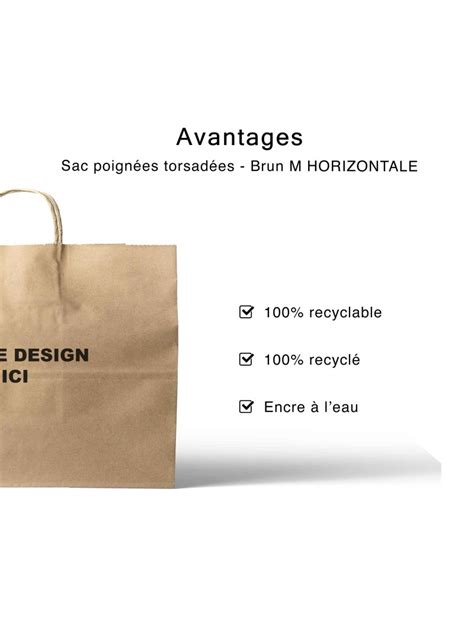 Chronopack Sac poignées torsadées kraft M horizontal