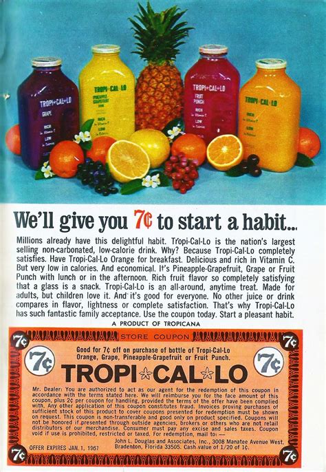 Tropi Cal Lo Ad 1966 Advertisement For Tropicana S Low Ca Flickr