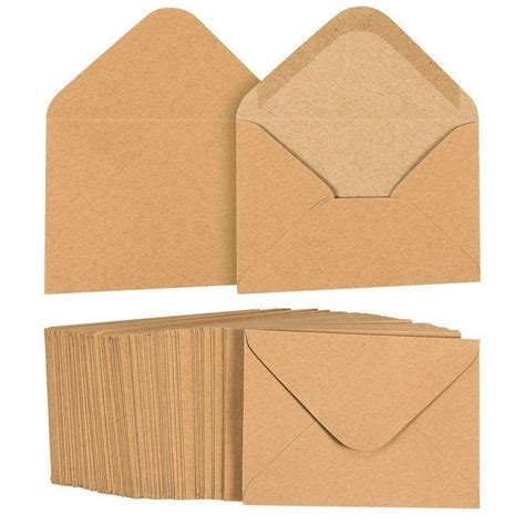 A1 Envelopes Bulk - 100-Count A1 Invitation Envelopes, Kraft Paper ...