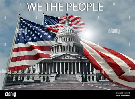 American flag and U.S. Capitol building Stock Photo - Alamy