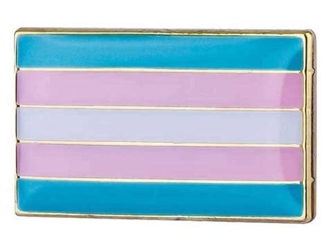 Transgender Pride Flag Rectangle Enamel Lapel Pin Badge Etsy