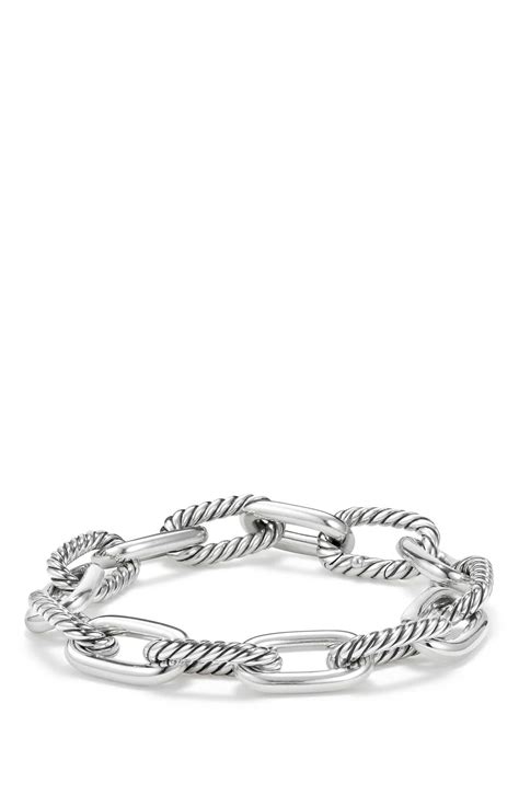 David Yurman Dy Madison Chain In Silver With 18k Gold Bracelet 11mm