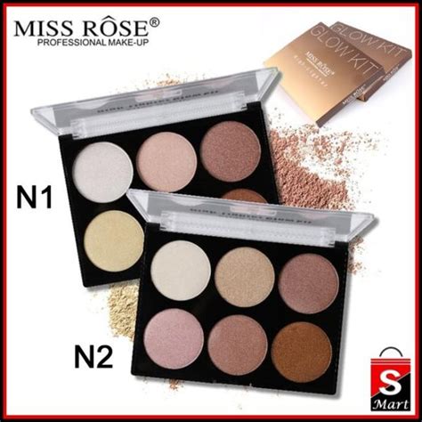 Miss Rose 6 Color Professional Highlighter Glow Kit 2 Kit Variations Royal Brand