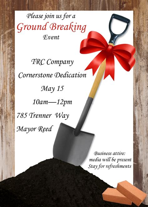 Groundbreaking Invitation Template • Business Template Ideas