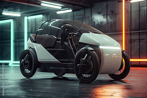 Innovative E Trike Design Showcased In Clean Futuristic Environment Stock Illustration Adobe