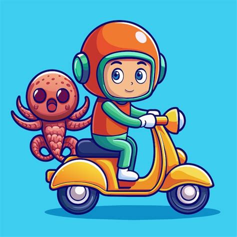 Un Personaje De Dibujos Animados En Un Scooter Con Un Esqueleto En La