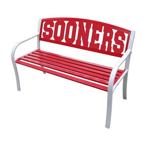 A Red And White Bench With The Word Sonders On It S Backrest