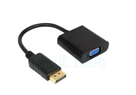 Black Adaptateur Dp Vers Vgacâble Convertisseur 1080p Mâle Vers