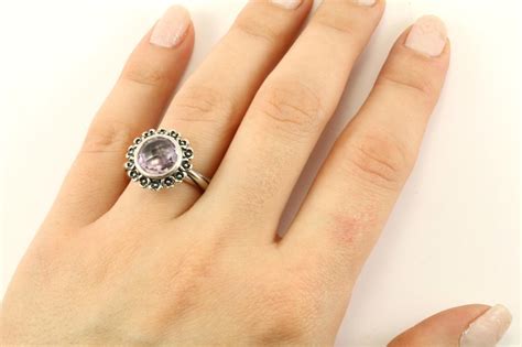 Authentic Pandora Wandas Garden Amethyst Flower Ring 925 Etsy