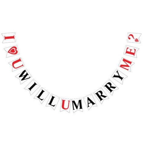 I Love You Will You Marry Me Wedding Proposal Bunting Flags Zazzle