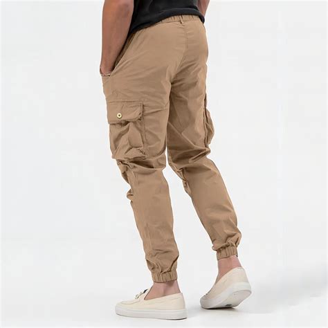 Yinechencer 2024 Mens Cargo Pants Elastic Fit Jeans Black Cargo Pants Men Baggy Rave Cargo Pants