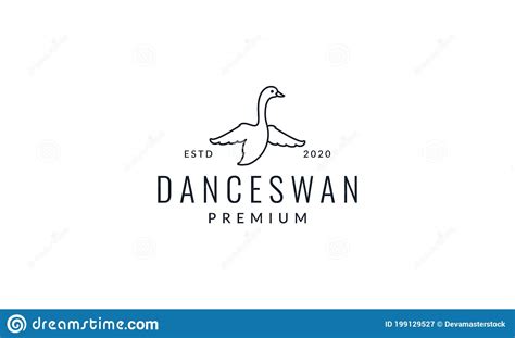 Swan Or Goose Fly Line Modern Logo Vector Illustration Design Stock