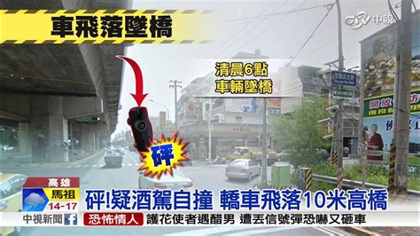 砰 疑酒駕自撞 轎車飛落10米高橋│中視新聞20151208 Youtube