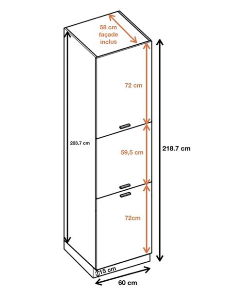 Colonne Cuisine Bellissi Chene Portes L Cm Cuisineandcie