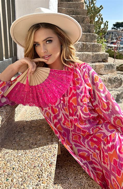 Maxi Oversized Jurk Print Fuchsia Fashionmusthaves Nl