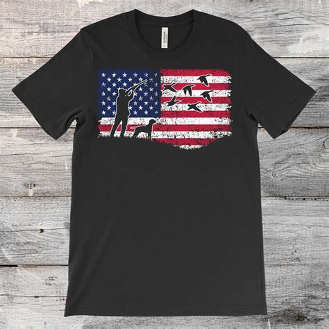 American Flag Duck Hunting T Shirt Hunter Gifts Waterfowl Etsy