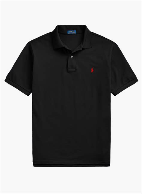 Regular Fit Cotton Piqué Polo Shirt Black Red Pp Polo Ralph Lauren