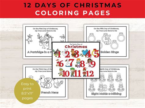 12 Days of Christmas Coloring Pages | Healing Home