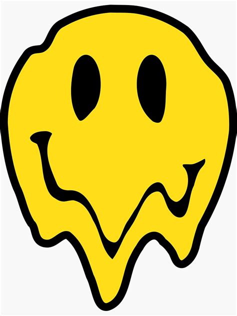 "Melting Smiley Face Emoji (On White)" Sticker by STUDIO-72 | Redbubble