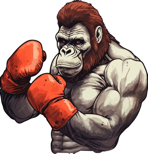 Premium Vector Vector Gorilla Boxing Fighter Illustration Design