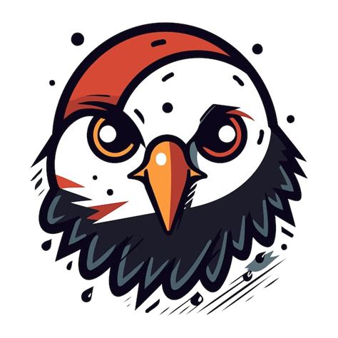 Premium Vector Cute Cartoon Owl With Big Eyes In A Red Hat Vector