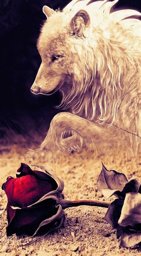 An Artistic Photo Of A Bear And A Rose